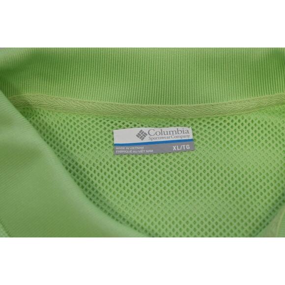 Columbia PFG Performance Green Vented Fishing Golf Polo Shirt Mens Size XL - Picture 9 of 12